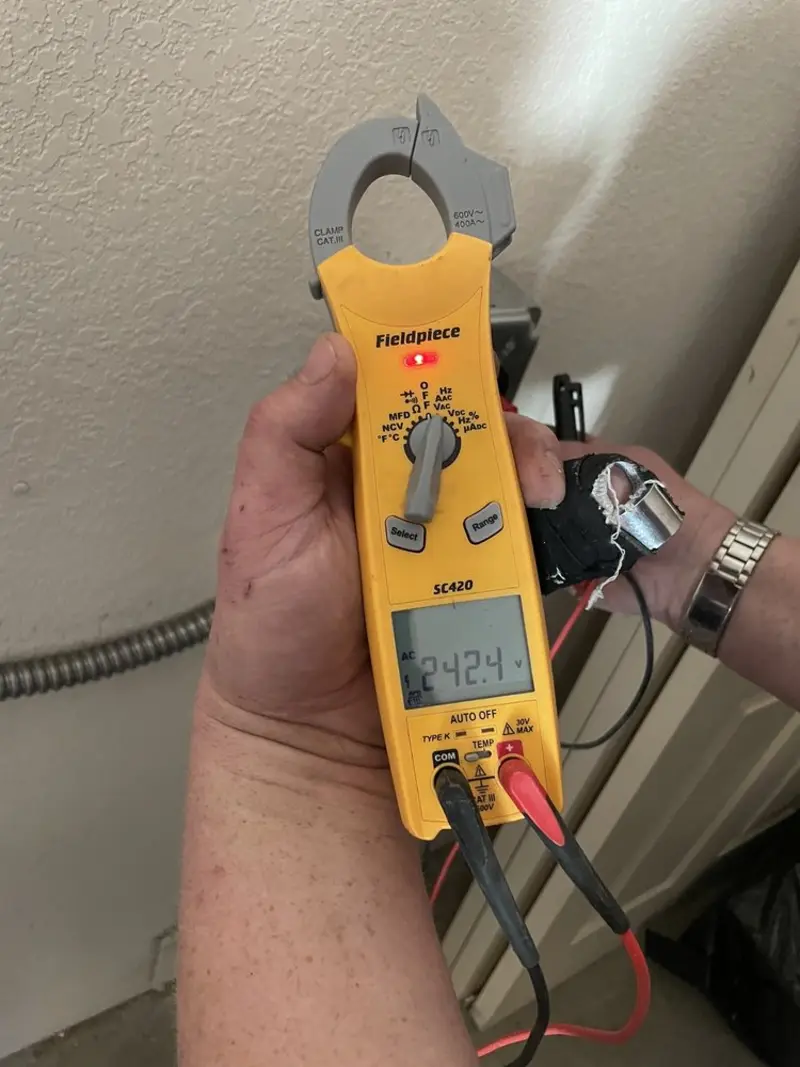 Voltage testing with clamp meter during Circuit Breaker Repair in Sharon Hill